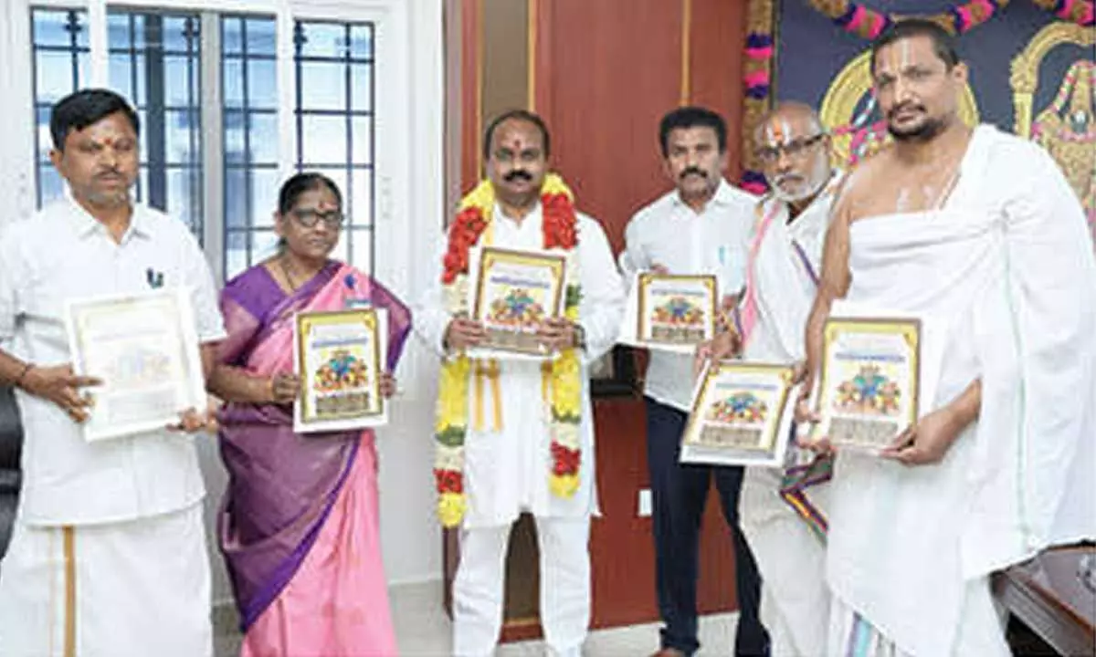 TTD EO unveils poster for Sri Govindaraja Swamy Brahmotsavams TTD EO unveils poster for Sri Govindaraja Swamy Brahmotsavams