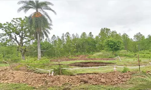 Portion of soil over rail tunnel collapses