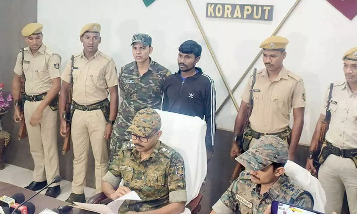 Maoist caught after encounter in Koraput Maoist caught after encounter in Koraput