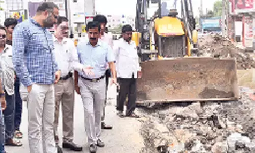 GHMC commissioner inspects ongoing works