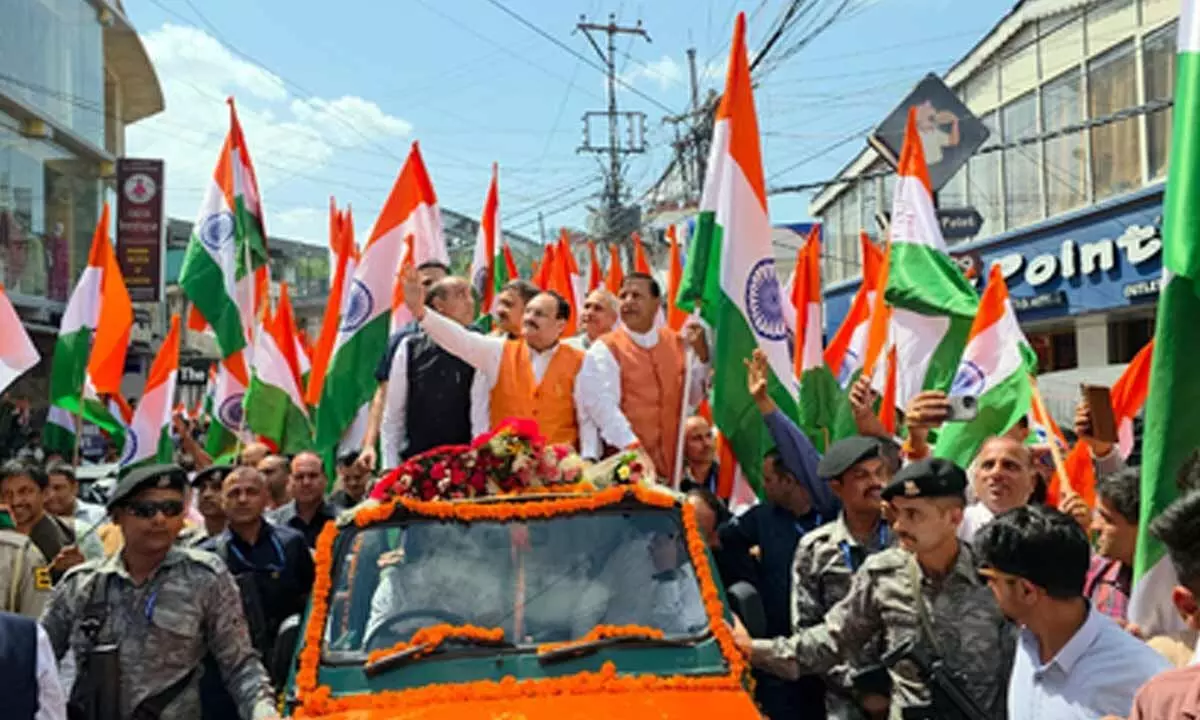BJP chief Nadda participates in Tiranga Yatra in Himachal