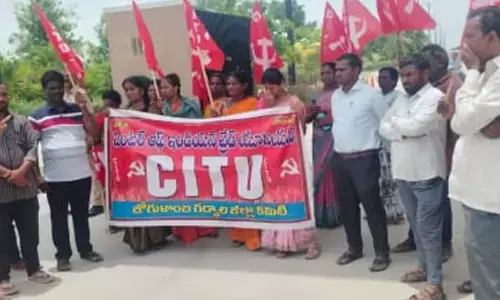 CITU Launches Protest Demanding Pending Salaries for Hostel Worker