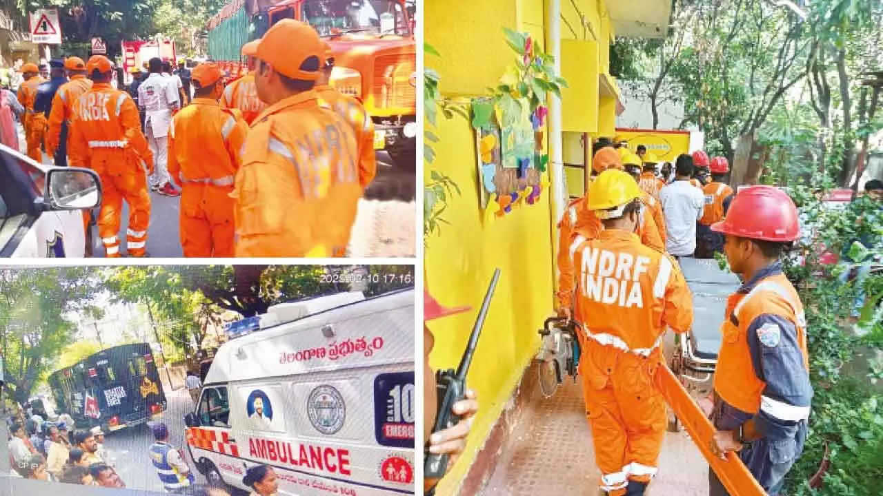Mock drill held on disaster preparedness in Hyderabad Mock drill held on disaster preparedness in Hyderabad