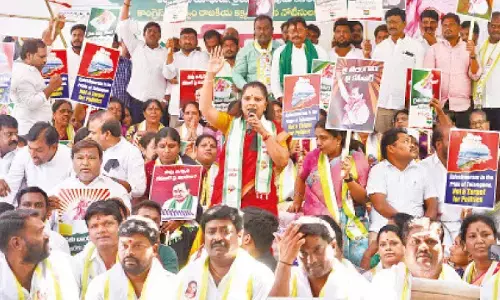 BRS leaders skip Kavitha’s dharna