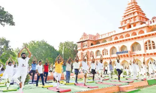 Yoga meets heritage at Chandragiri Fort