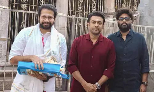 Suriya offers prayers at Palani Murugan temple ahead of beginning work on director Venky Atluris film