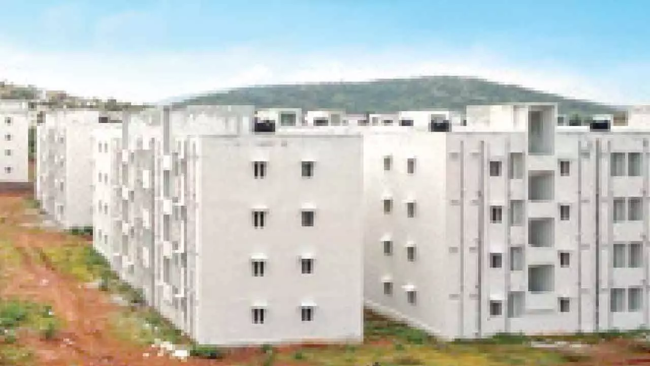 Indiramma houses for urban poor with G+3 model: Ponguleti Indiramma houses for urban poor with G+3 model: Ponguleti