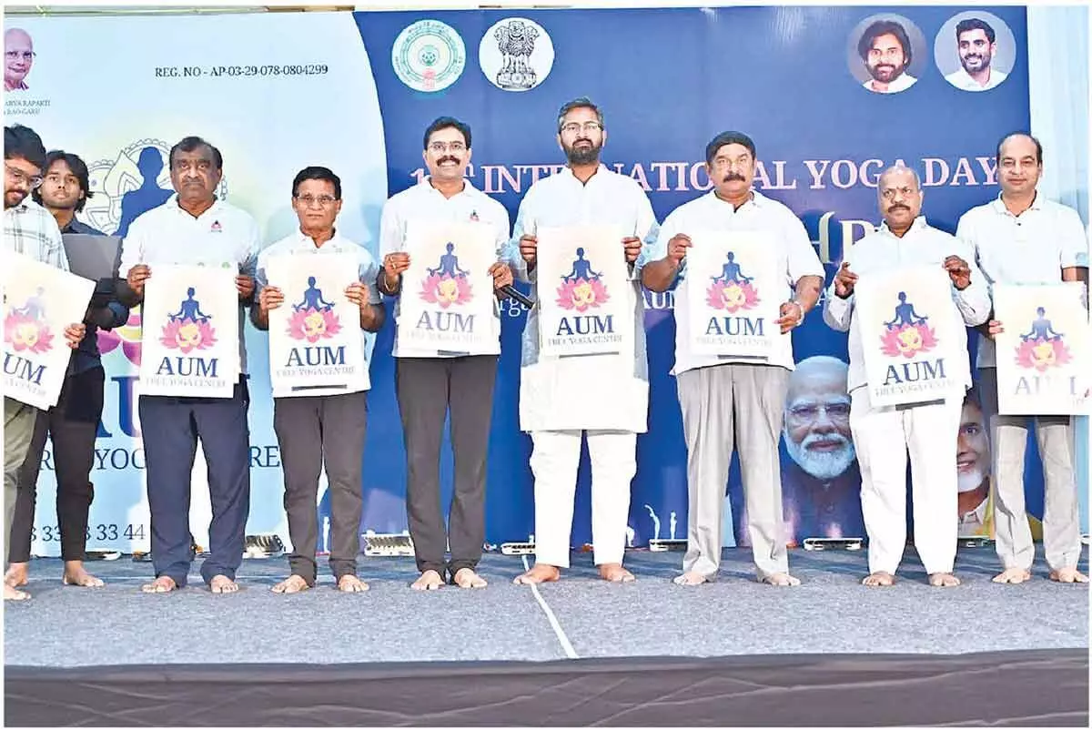 Vizag MP exhorts people to practice yoga for a healthier life Vizag MP exhorts people to practice yoga for a healthier life