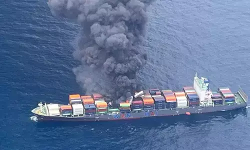 Fire on Singapore-Flagged Cargo Ship Off Kerala Coast: 18 Rescued, 4 Missing
