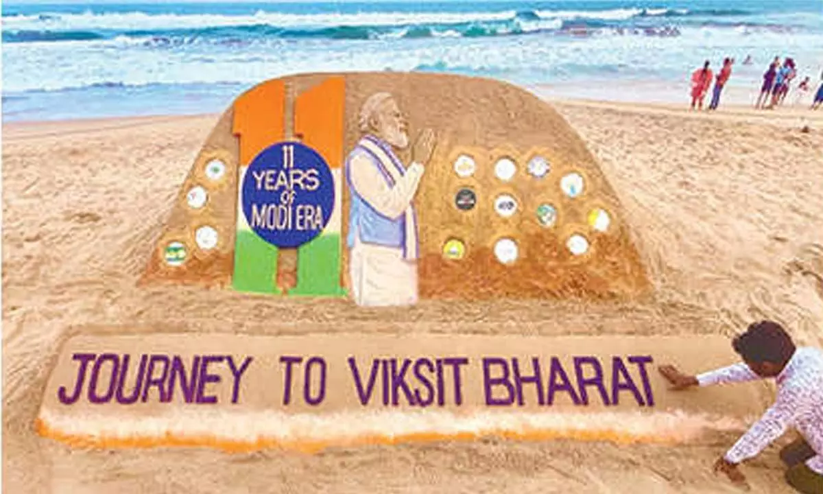 Sudarsan congratulates Modi for completing 11 years in office