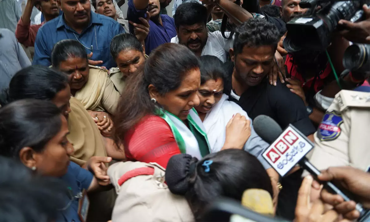 Kavitha arrested during protest against bus pass fare hike