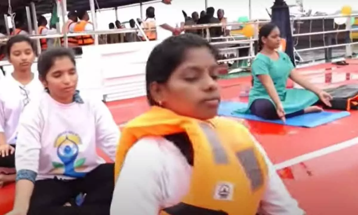 Youths Set World Record with Yoga on Krishna River