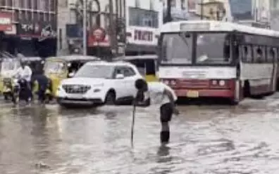 15 cm rain batters western Hyderabad, sparks flooding and traffic chaos