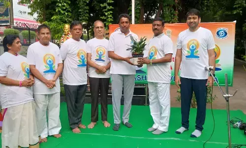 Yoga program held at All India Radio in Vijayawada