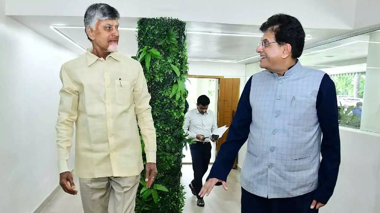 Piyush Goyal meets CM Chandrababu, discusses on tobacco Farmers Concerns Piyush Goyal meets CM Chandrababu, discusses on tobacco Farmers Concerns