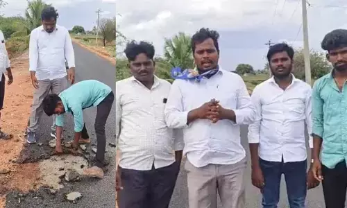 Substandard BT Road in Gadwal Triggers Corruption Allegations: Youth Group Demands Action