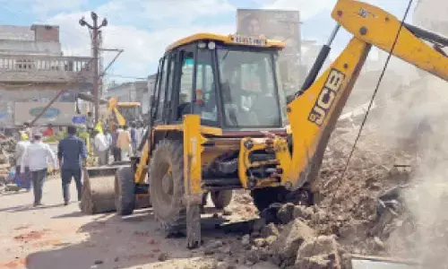 Road widening work begins in Vemulawada