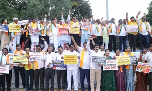 Stampede case: Karnataka BJP stages protest, demands resignation of CM, Dy CM