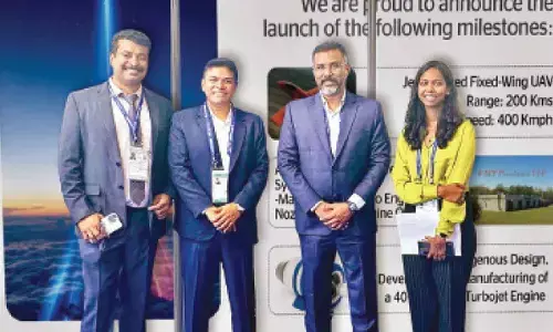 Hyd’s Raghu Vamsi unveils micro turbojet engine at Paris Show