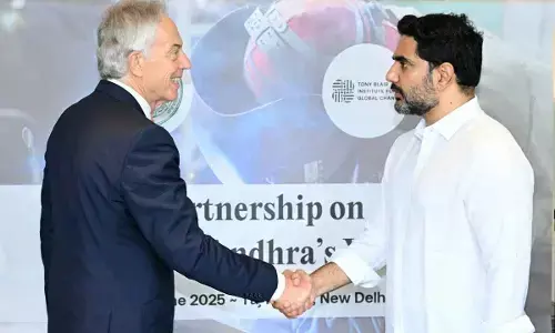 Nara Lokesh meets Tony Blair in Delhi, discusses on AI and Skill Development