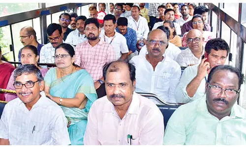 Trial run of buses for Yogandhra