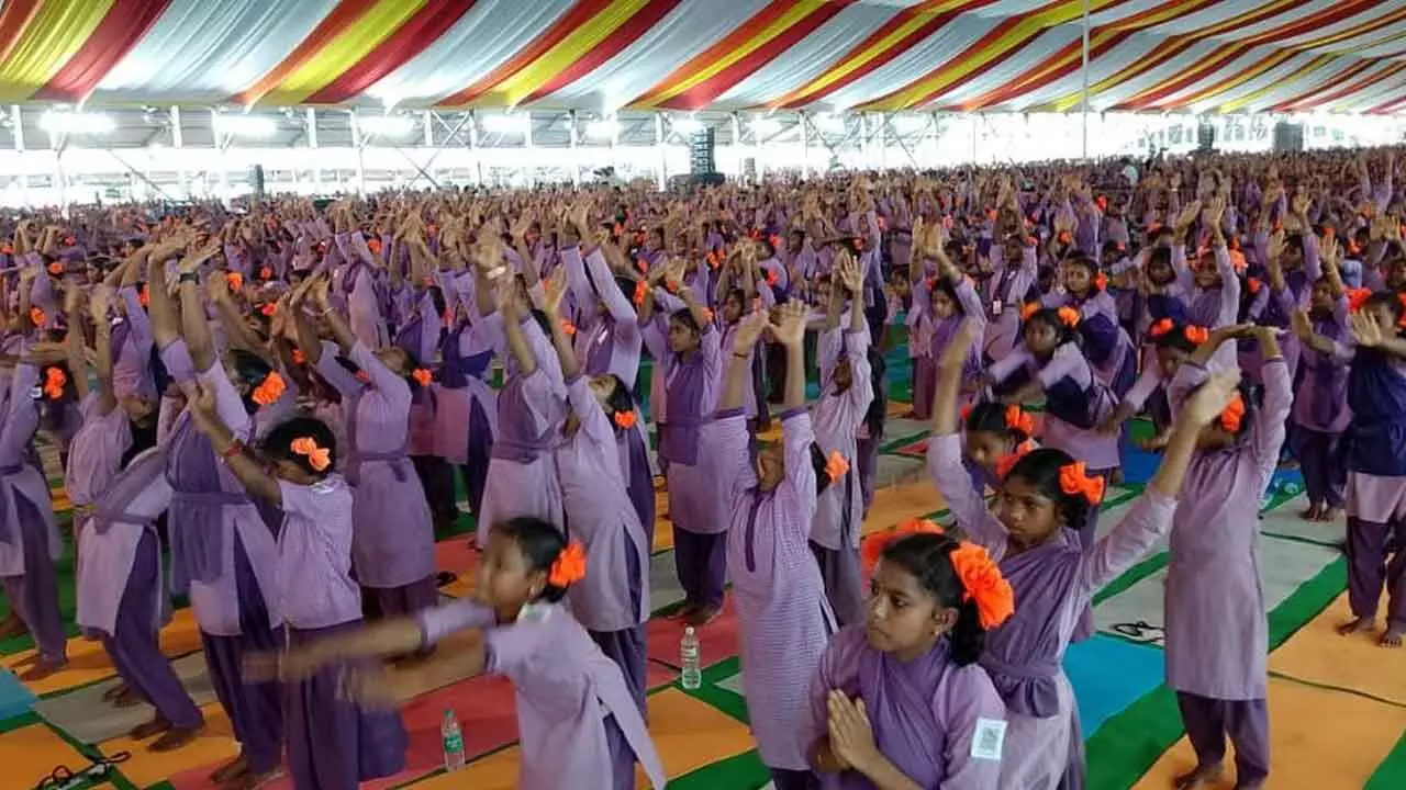 Yogandhra event in Visakhapatnam sets Guinness world record Yogandhra event in Visakhapatnam sets Guinness world record