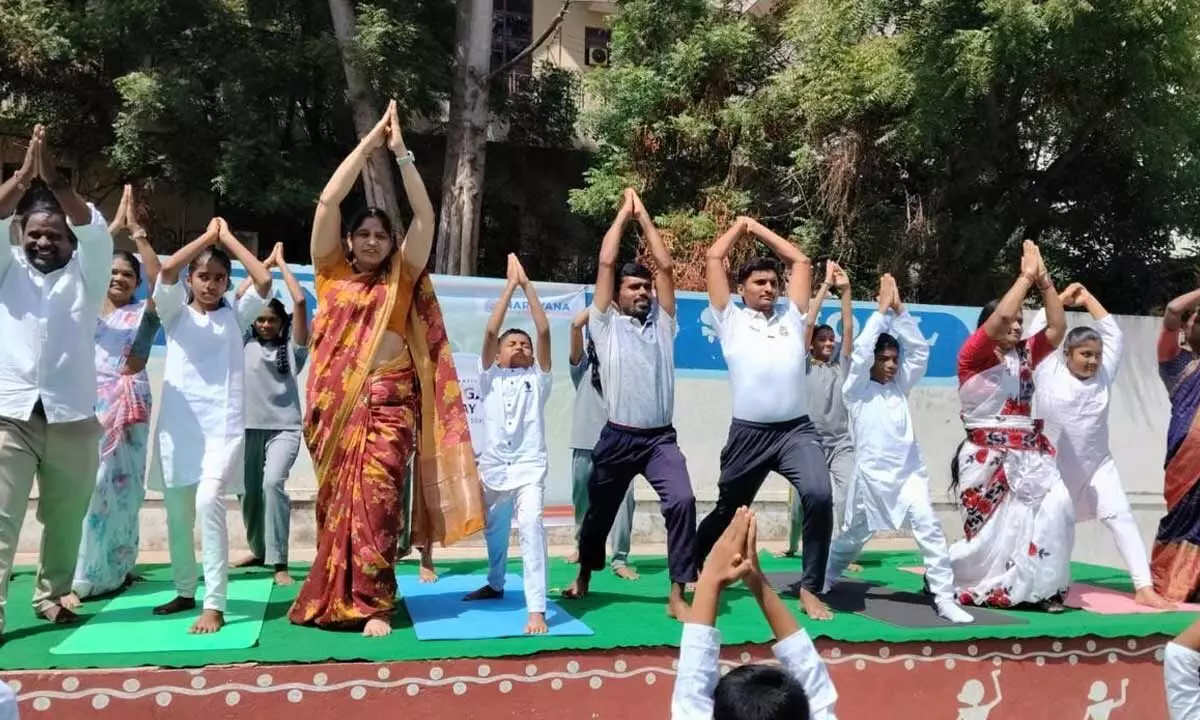 International Yoga Day Celebrations at Narayana School, Vanasthalipuram International Yoga Day Celebrations at Narayana School, Vanasthalipuram