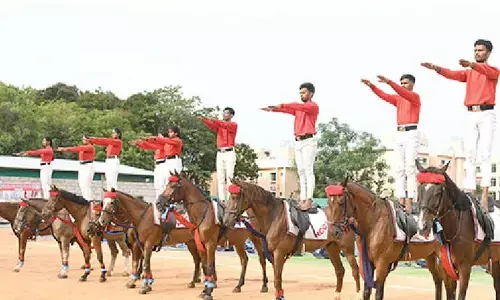 NCC cadets dazzle with horseback yogasanas