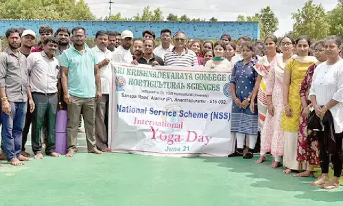 Yoga Day held at Krishna Devaraya Horticultural College