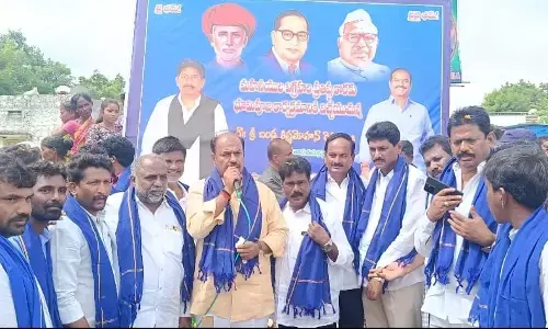 MLA Bandla Krishnamohan Reddy Lays Foundation for Dr. B.R. Ambedkar Statue in Palvai Village