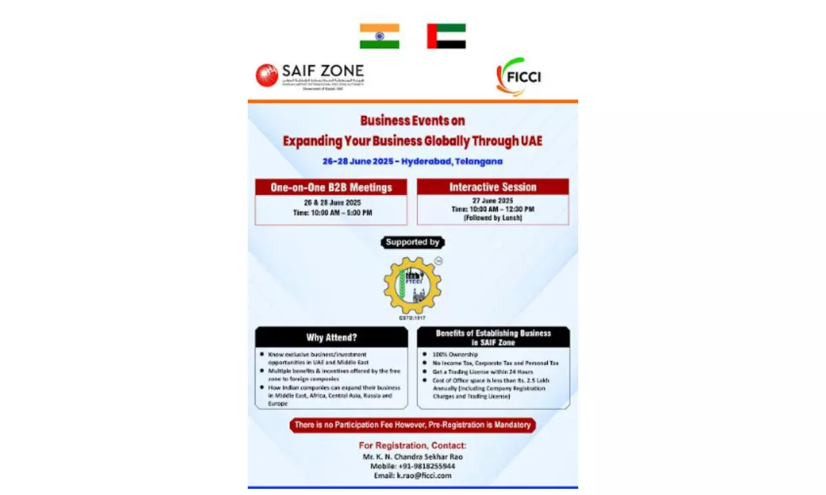 FICCI to Organise Interactive Session and B2B Meetings in Hyderabad on Expanding Business Globally through UAE FICCI to Organise Interactive Session and B2B Meetings in Hyderabad on Expanding Business Globally through UAE