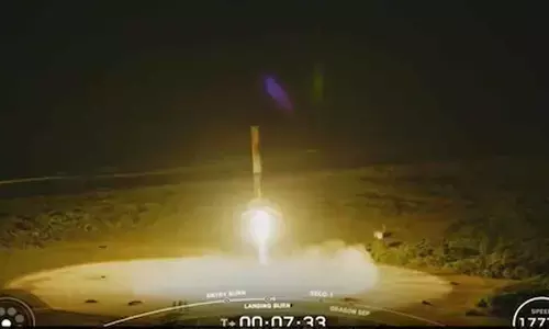 8 minutes after sending Shukla to space, Falcon 9 back on Earth