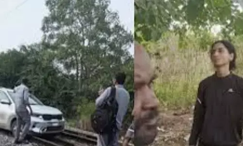 Hyderabad Shock: Woman drives car on railway track under alcohol influence