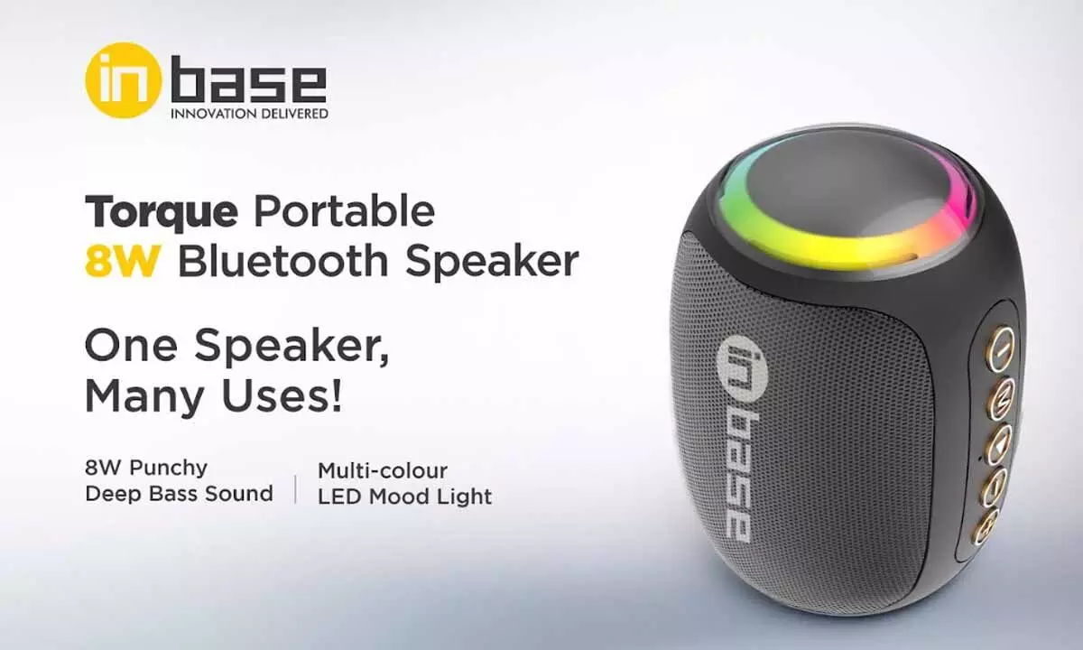 Inbase Launches Torque Portable Bluetooth Speaker with 8W Sound, LED Lights & IPX6 Protection at an Affordable Price Range Inbase Launches Torque Portable Bluetooth Speaker with 8W Sound, LED Lights & IPX6 Protection at an Affordable Price Range