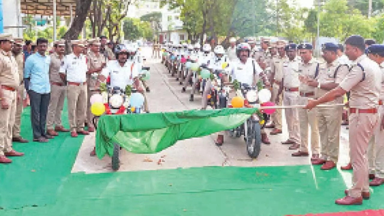 Tirupati police get 27 new motorcycles Tirupati police get 27 new motorcycles