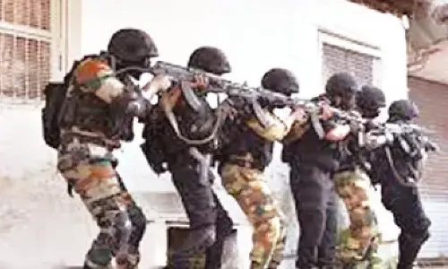 Joint counter-terrorism mock drill conducted by Garuda Force, Gorkha Rifles