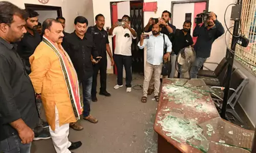 BRS leaders booked for attack on Telugu news channel office