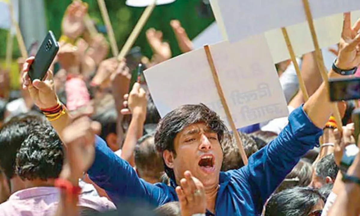 AAP protests DDA demolition drive AAP protests DDA demolition drive