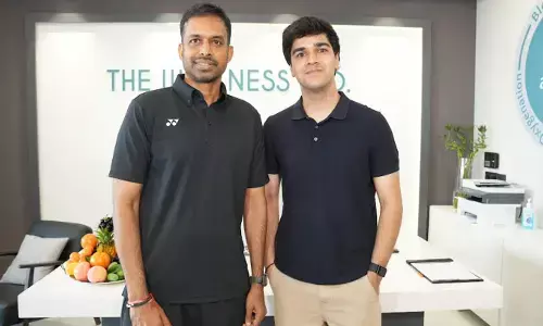 Pullela Gopichand, Chief National Coach and founder of the Pullela Gopichand Badminton Academy, with Rishabh Jain, Co-Founder of The Wellness Co., at the launch of the new high-performance wellness clinic in Hyderabad.