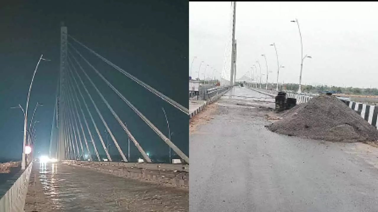 Karimnagar: Cable bridge remains ornamental Karimnagar: Cable bridge remains ornamental