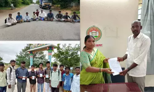 Students Protest for Bus Services in KT Doddi Mandal, Jogulamba Gadwal District