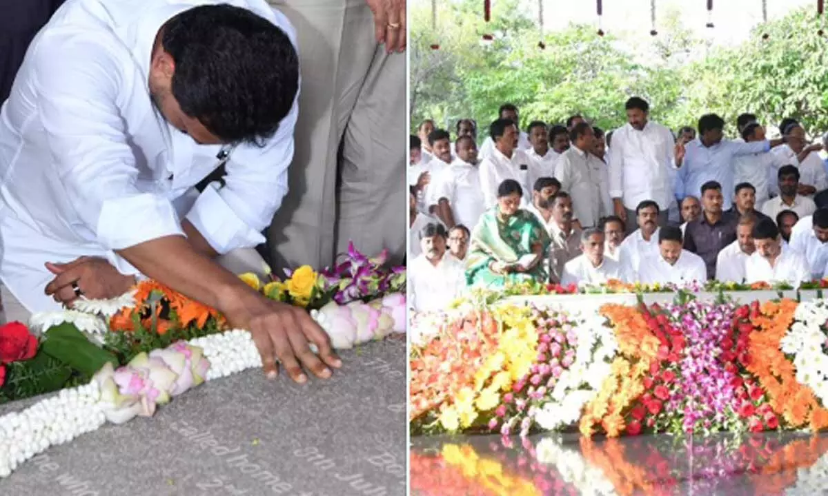 YS Jagan paid tributes to YS Rajashekhar Reddy on birth anniversary