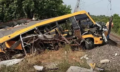 Train rams into school van near unmanned railway gate in TNs Cuddalore, 3 children killed