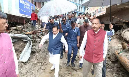 Braving rains, BJP chief Nadda visits disaster-affected areas in Himachal