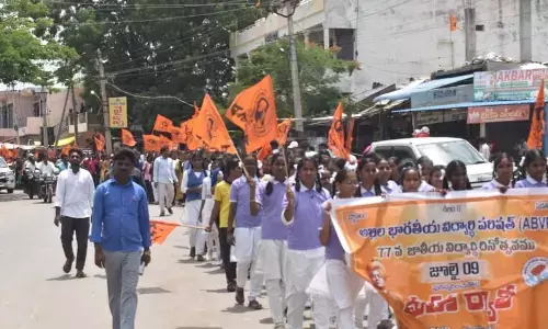 Student Power on Display: ABVP Marks Foundation Day with Enthusiastic Rally in Aija