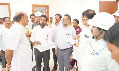 Speaker inspects MLA, MLC quarters in Amaravati