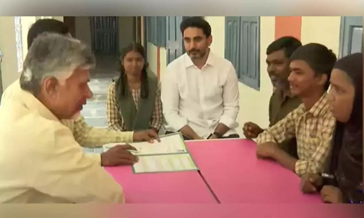 Chandrababu participates in Mega PTM in Satya Sai district, engages with students