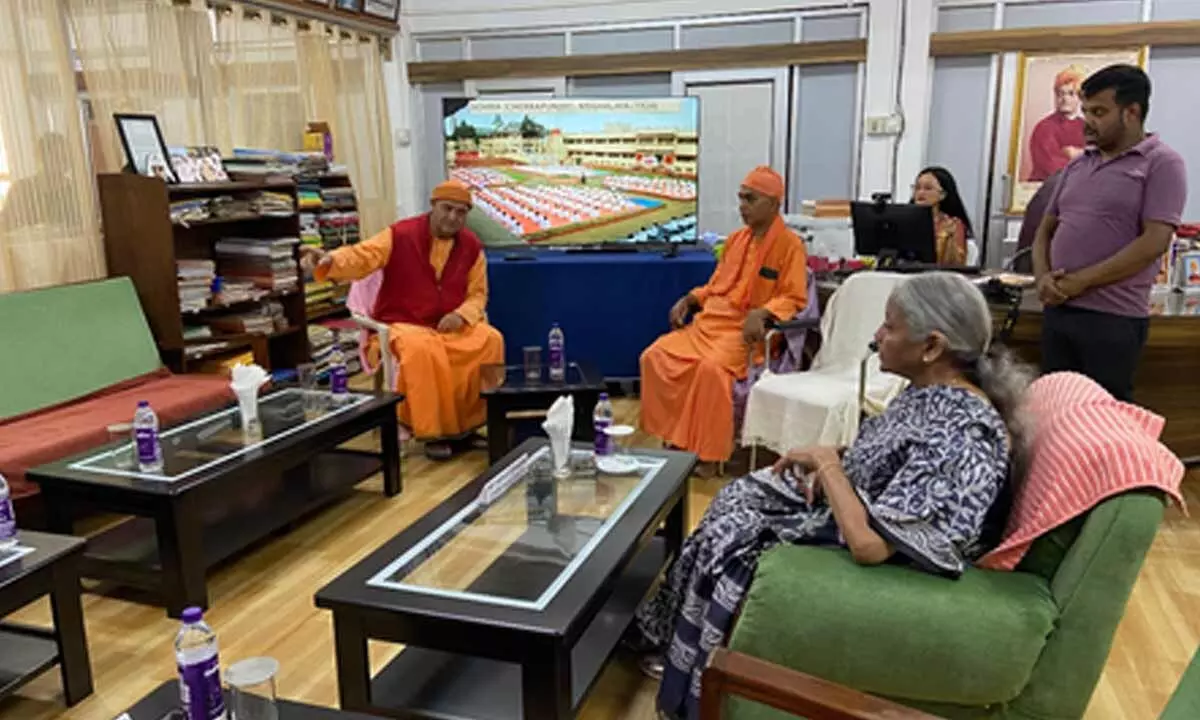 FM Sitharaman interacts with students, staff of Ramakrishna Mission Ashram school in Meghalaya FM Sitharaman interacts with students, staff of Ramakrishna Mission Ashram school in Meghalaya