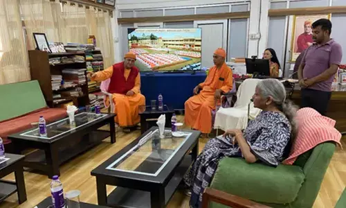 FM Sitharaman interacts with students, staff of Ramakrishna Mission Ashram school in Meghalaya