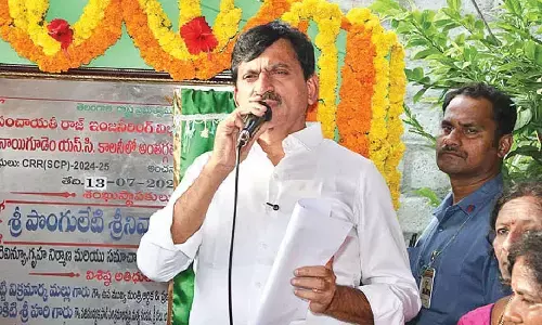 Ponguleti lays foundation stone for road construction works